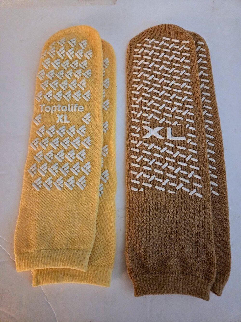Hospital Grip Socks Non-Slip Safety Socks 2 Pairs, Size XL